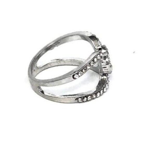 NEW Fashion Silver Crystal Heart Women's Ring Multiple Sizes 7, 8, 9 - Picture 3 of 7